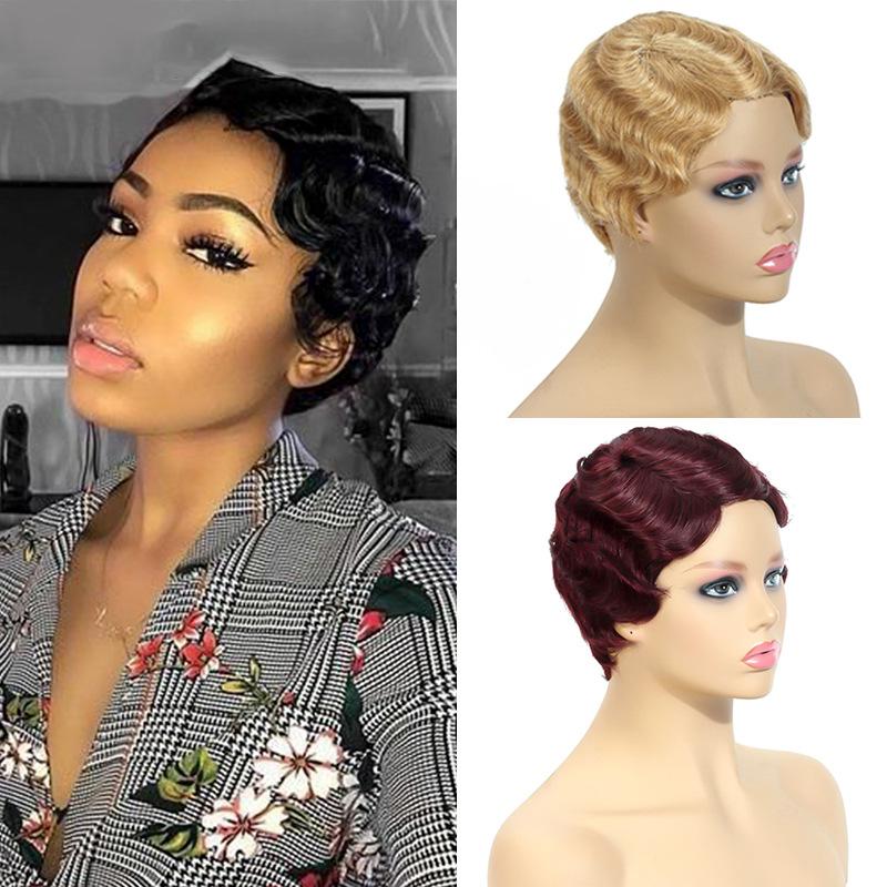 Pixie Cut Wig Short Bob Wave Wig