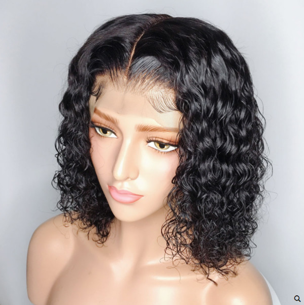 Brazilian 370 Water Wave Lace Wigs Short  Bob Wigs Lady Wig