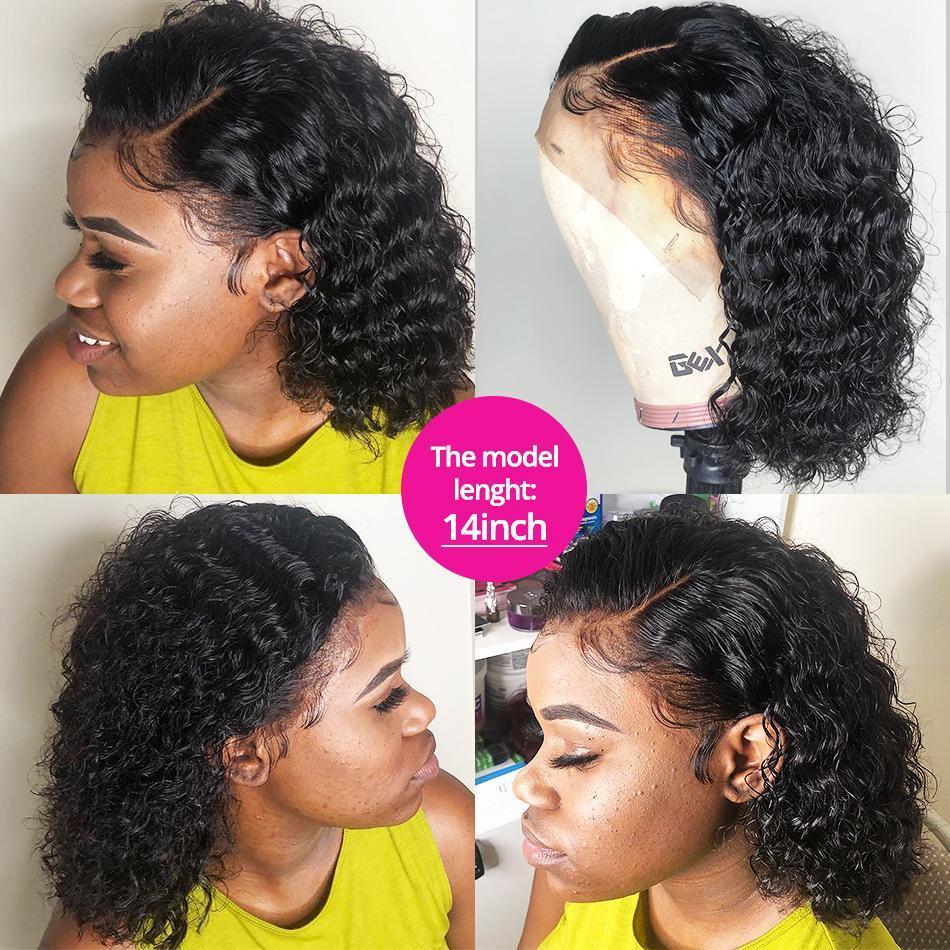 Curly Bob Lace Front Wigs For Women Kinky Curly Lace Front Wig 360 Lace Frontal Wig Brazilian Curly  Wigs