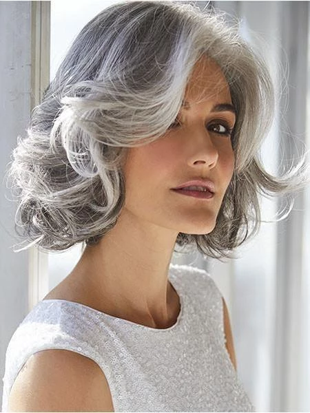 Silver Grey BOB Roll Wig