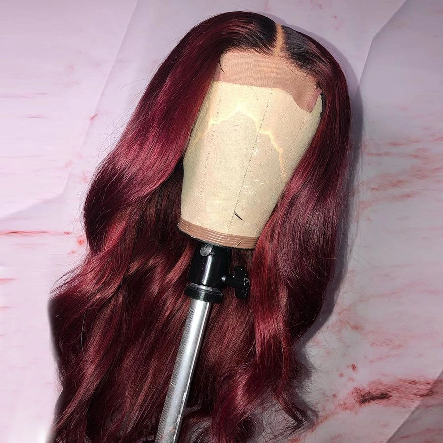 Fascinating Brazilian Long Hair Water Wave Wigs | Wine Red Wig