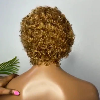 2024 New Super Natural Short Curly  Wig 100%  Hair