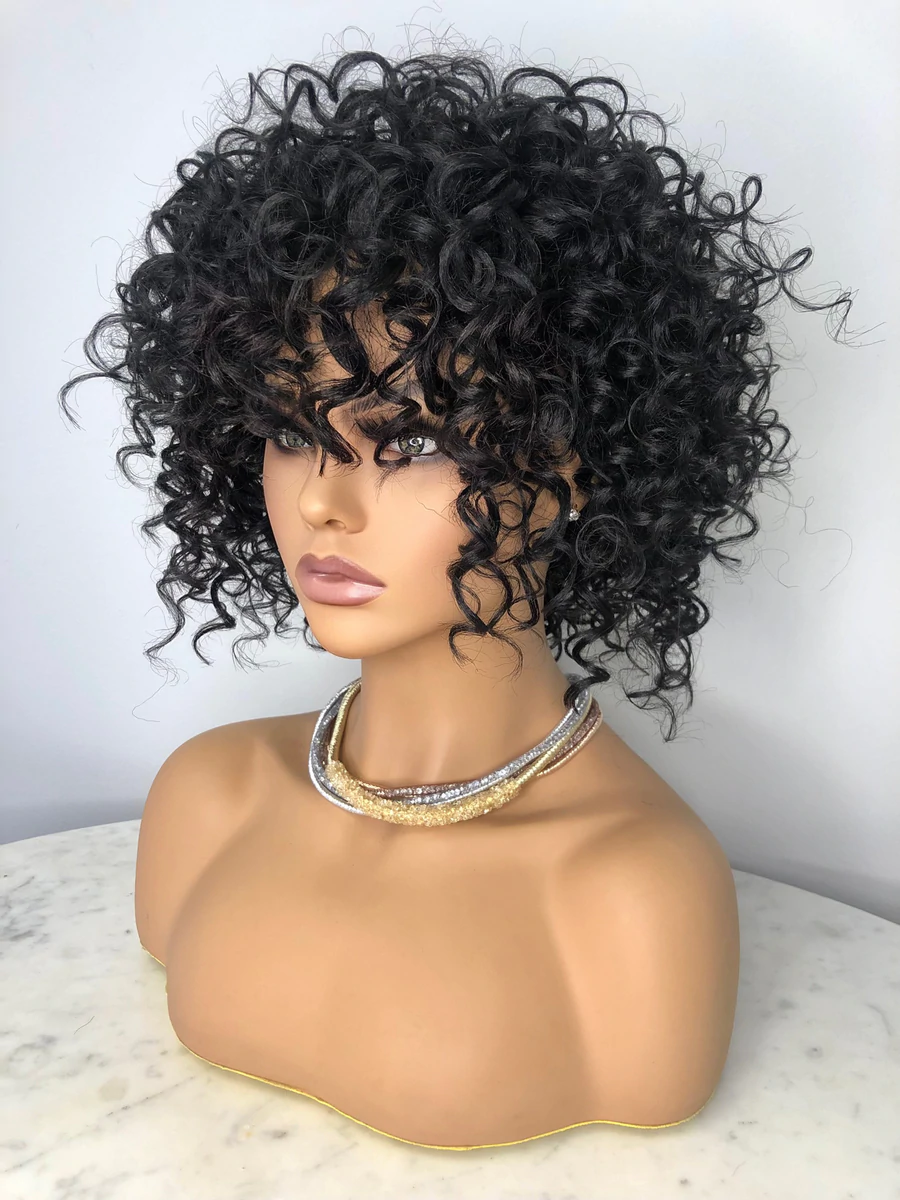 New Fashion Summer Natural Pixie Cut Curly Bob Wig