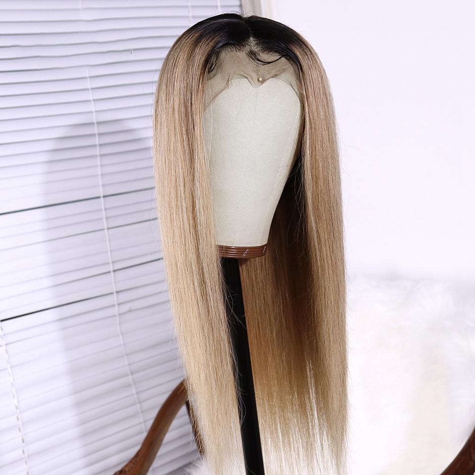 360 Lace Front  Wig Brown And Blond Highlight Wigs Brazilian Remy 360 Lace Frontal Wig Blonde Highlighted