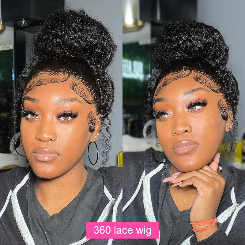 360 Lace Frontal Wig Brazilian Curly Wave Virgin