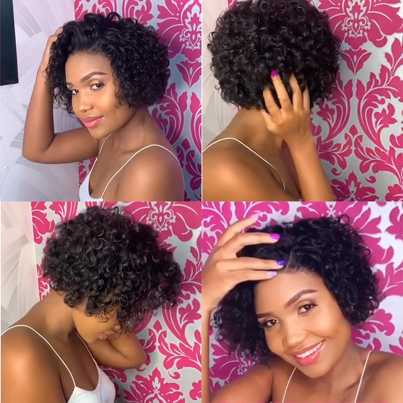 New Arrival Full  Super Natural Short Curly Bob Wig