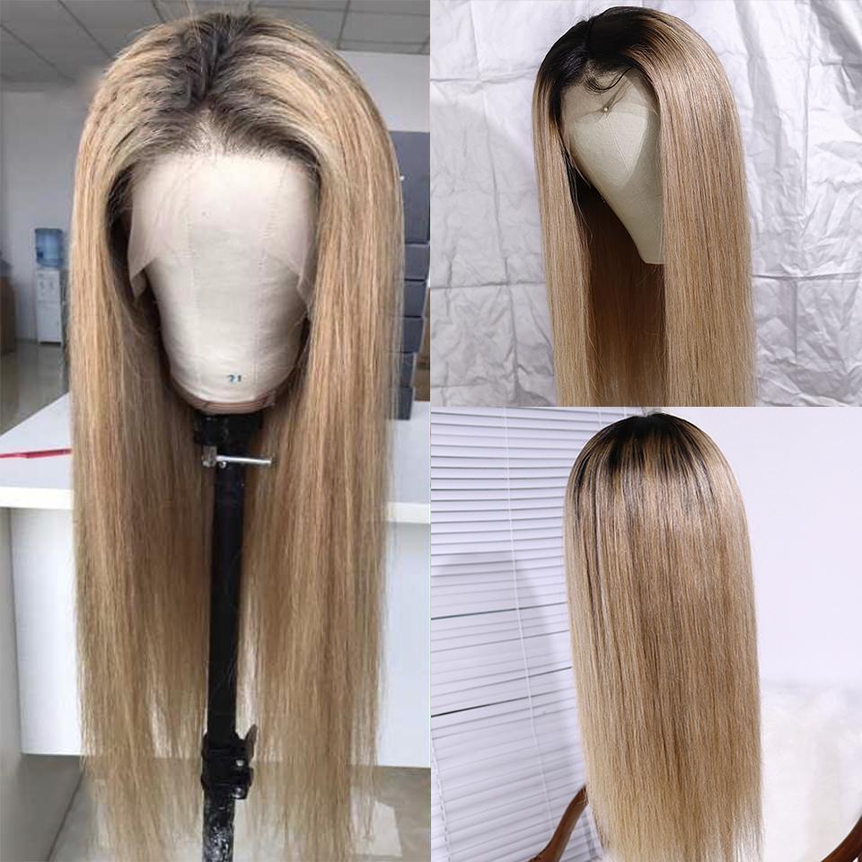 360 Lace Front  Wig Brown And Blond Highlight Wigs Brazilian Remy 360 Lace Frontal Wig Blonde Highlighted