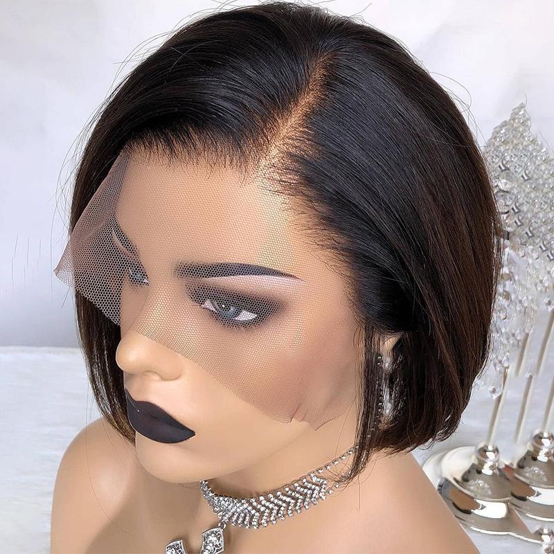 Deep Part 13*6 Frontal  Wig Bob Wig 100%  Hair