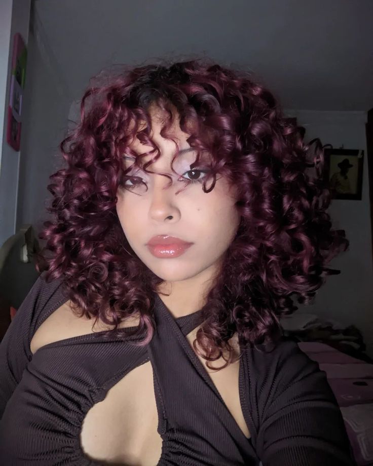 Curly Berry Burgundy Hair Curly Bob Wigs for Women