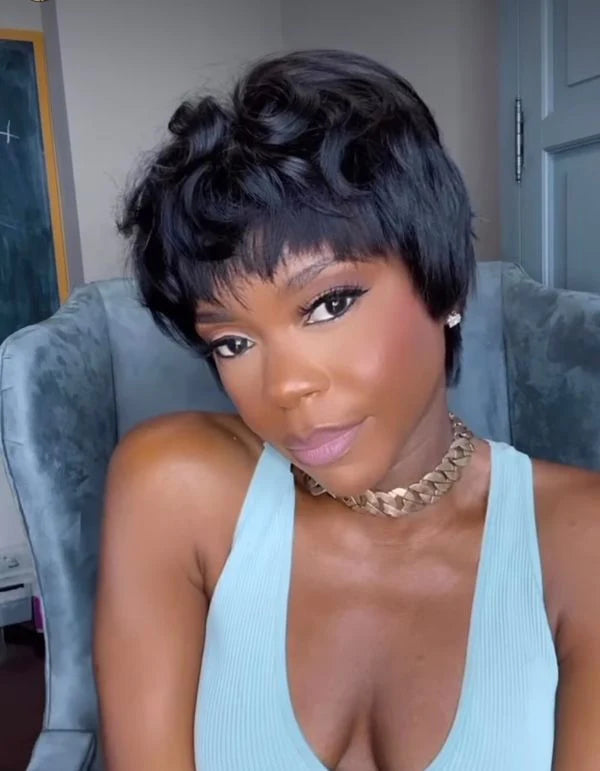 Black Fashion Short Bob Pixie Cut Wig