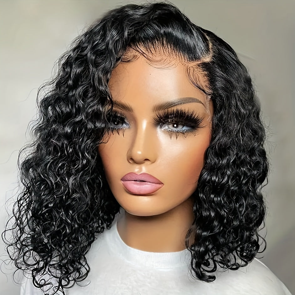 Lace Frontal Deep Curly Wig Glueless Pre-Plucked Virgin Hair Wig