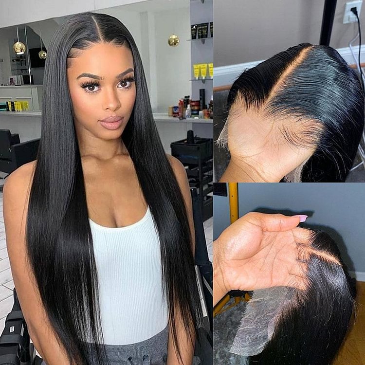 Brazilian Black Glueless Straight Hair For Women Natural Wig