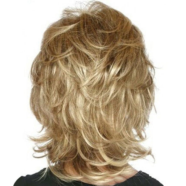 Blonde Classic Layered Lace Front Wig Hair Cut Chin Length Synthetic Wigs