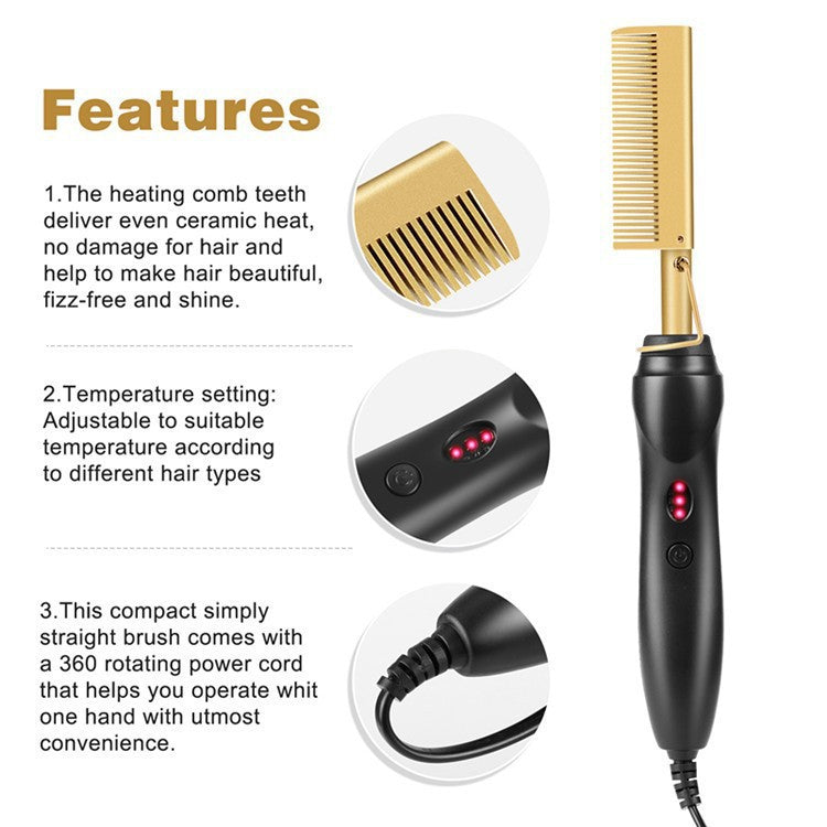 HIGH-QUALITY Straight Hair Electric Heating Curling Comb