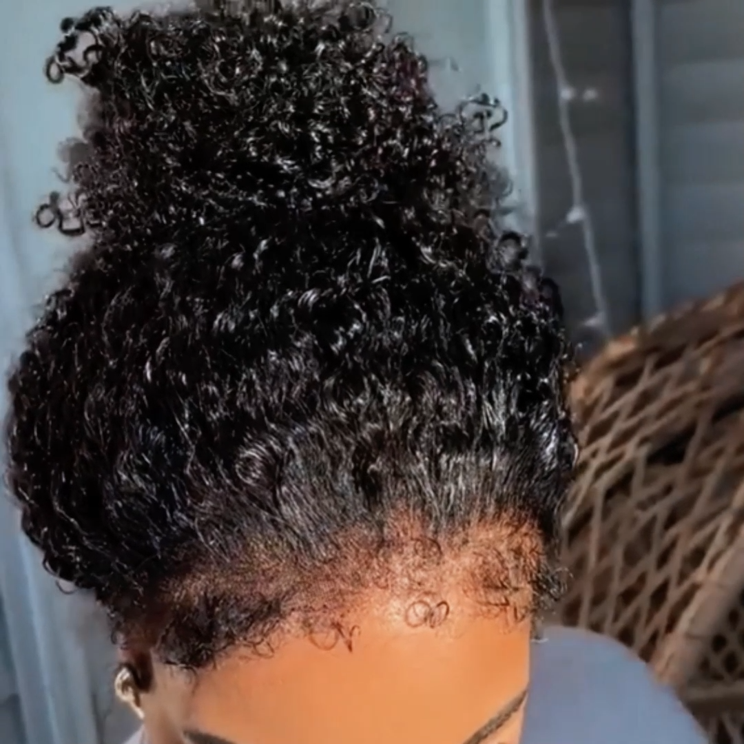 Afro Kinky Curly Wigs With Bangs For Black Women