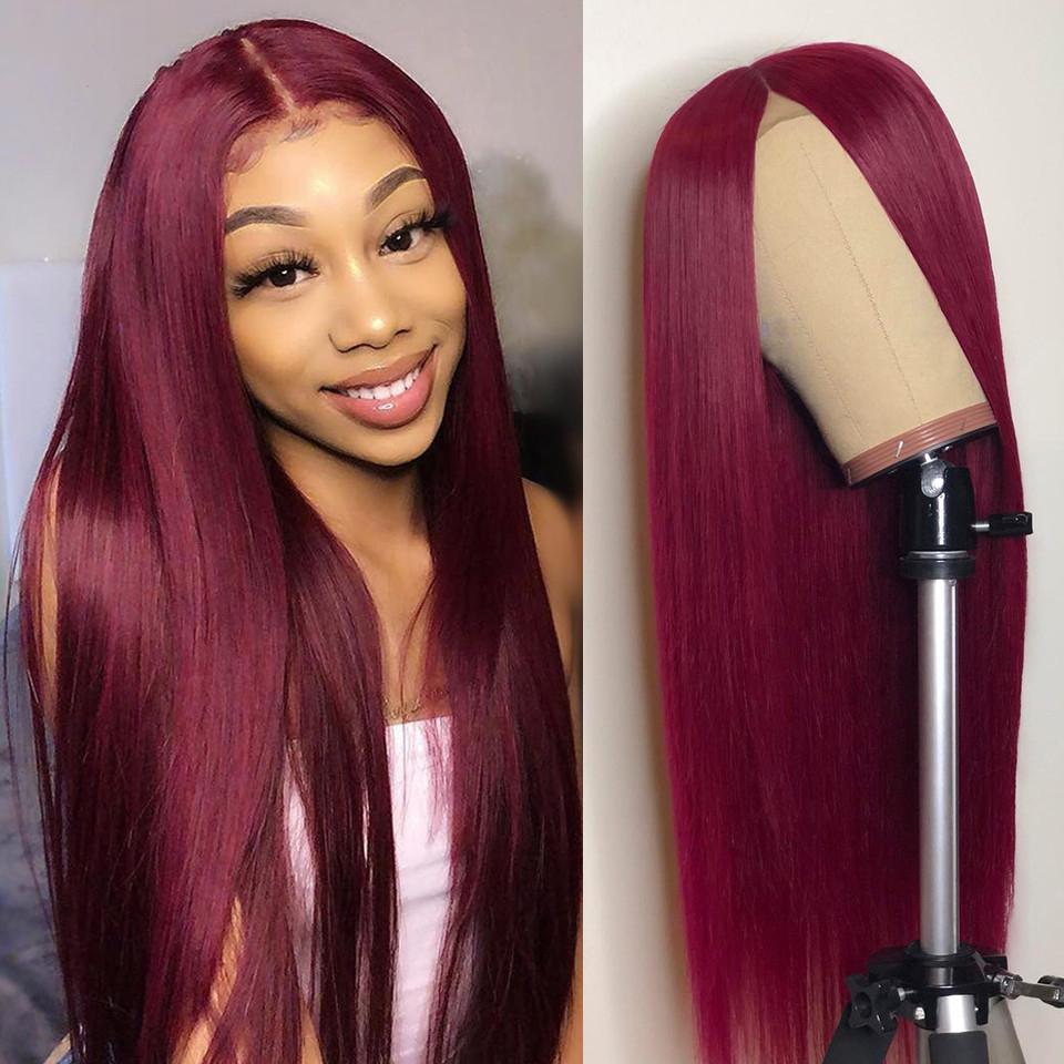 26-40 In HD Lace Frontal Wig Straight Transparent  Lace Front Peruvian Virgin Hair Wigs