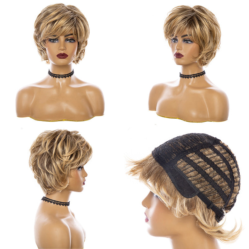 Ombre Color Short Bob Wig Classic Layered Lace Front Wig