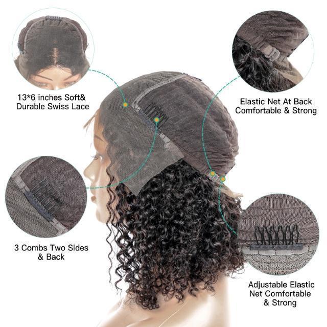 SHORT CURLY LACE FRONT  WIGS