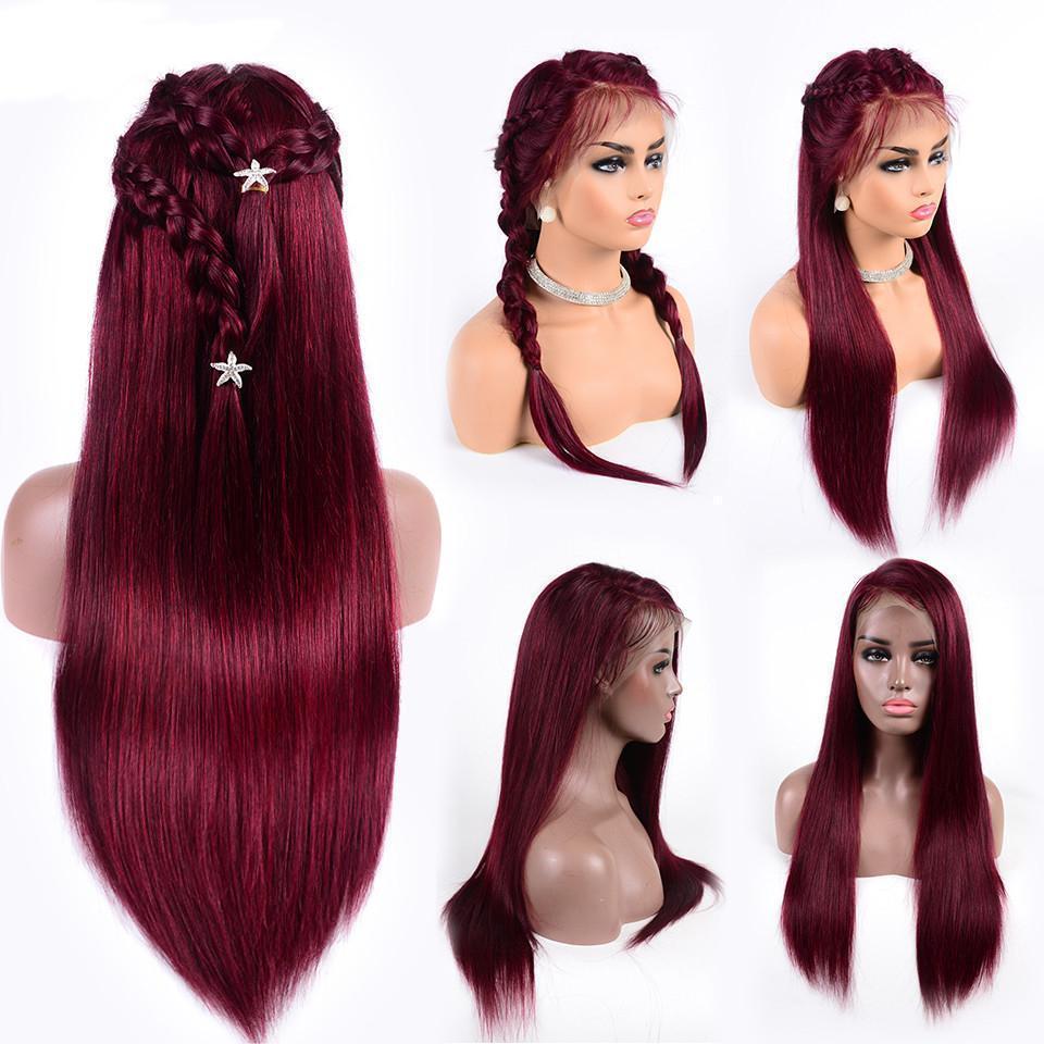 26-40 In HD Lace Frontal Wig Straight Transparent  Lace Front Peruvian Virgin Hair Wigs