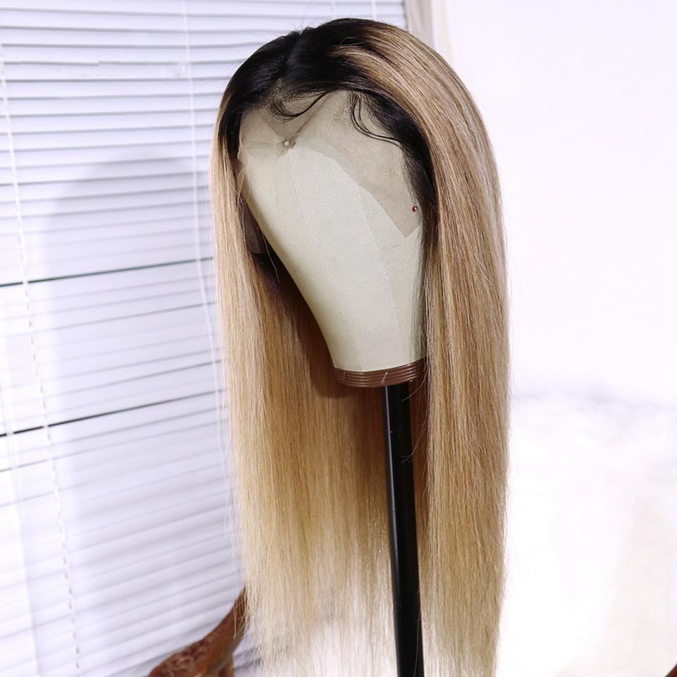 360 Lace Front  Wig Brown And Blond Highlight Wigs Brazilian Remy 360 Lace Frontal Wig Blonde Highlighted