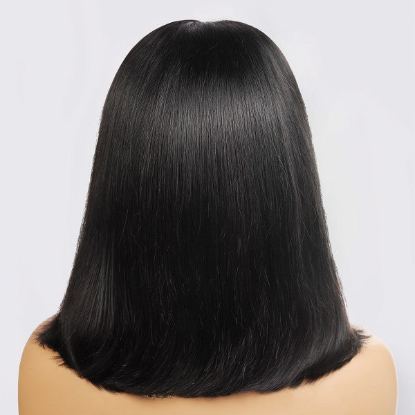 Ready To Wear Invisible Knots Glueless Wigs Short Straight Bob Wig 5x5 Lace Closure Pre Cut Wigs