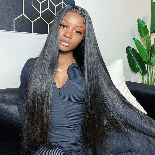 Glueless Straight Hair Wig 5x5 HD Lace Closure Wigs Pre Cut Wigs