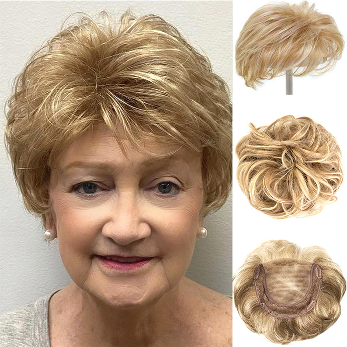 Hight quality Invisible Natural Short Hair Topper for Women