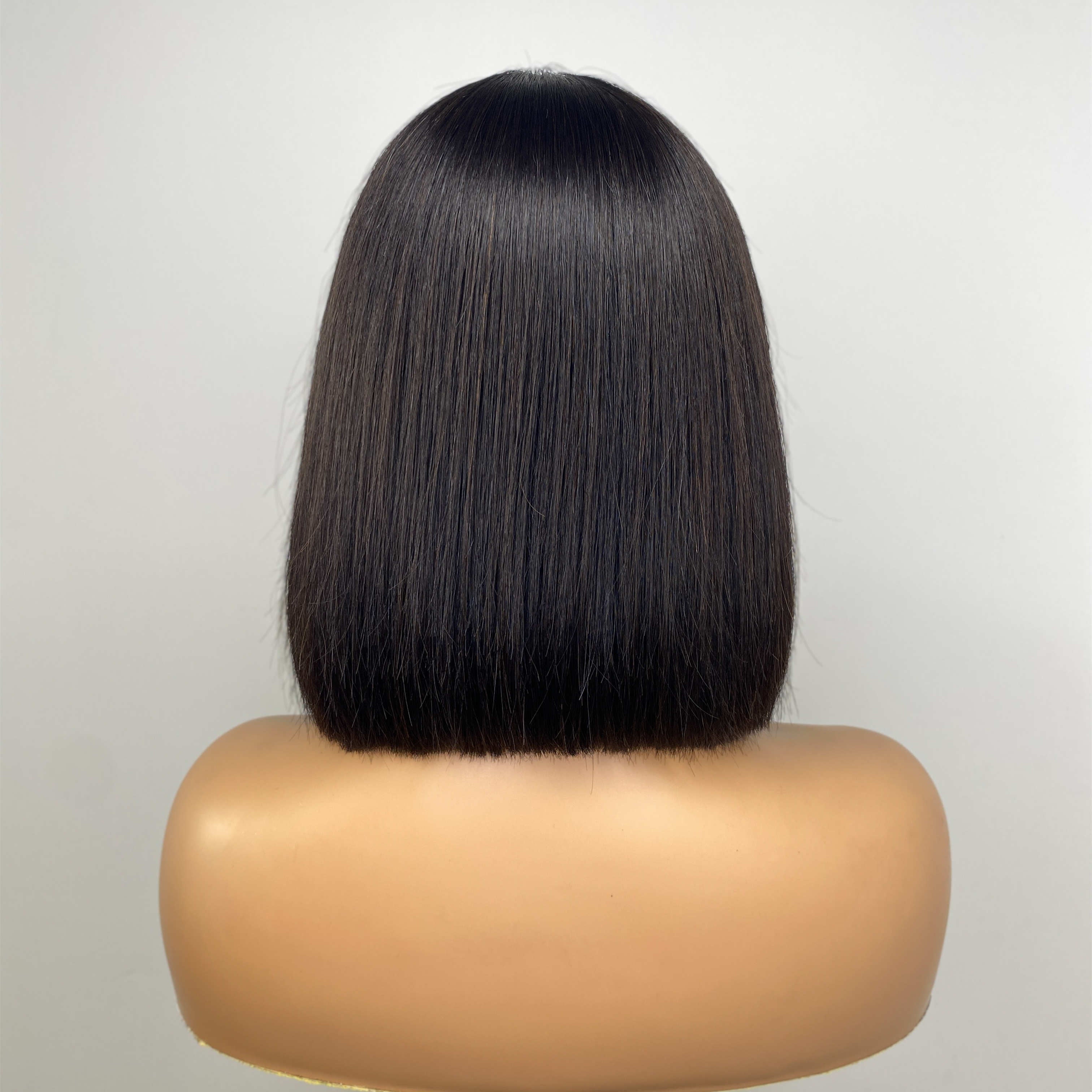 Glueless Straight Bob Wig Pre Plucked Knots Bleached Side Part Wig