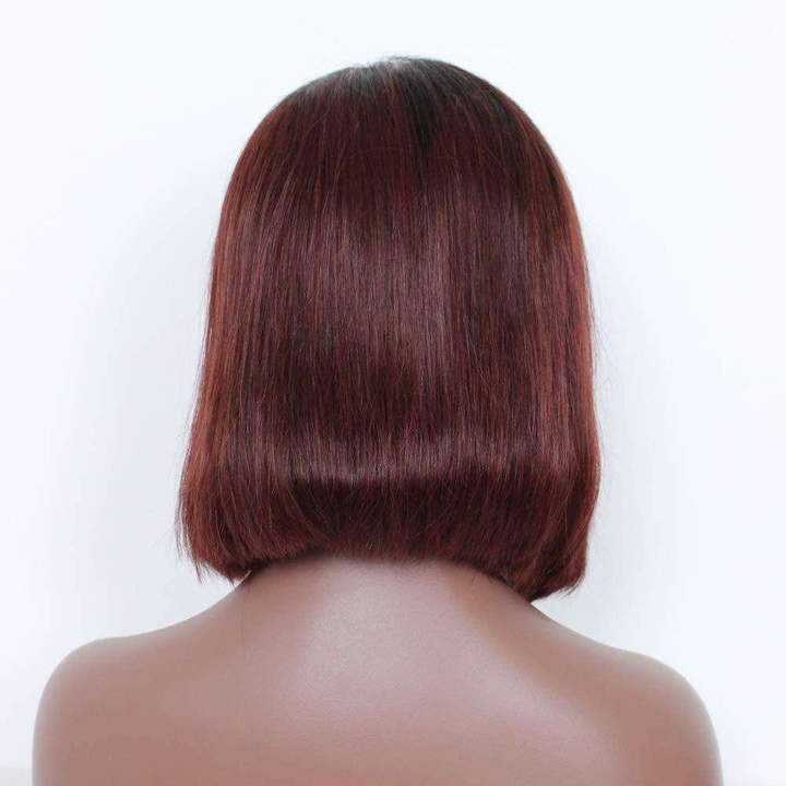 Wine Red Brazilian Straight Hair BOB Wigs Lady Wig