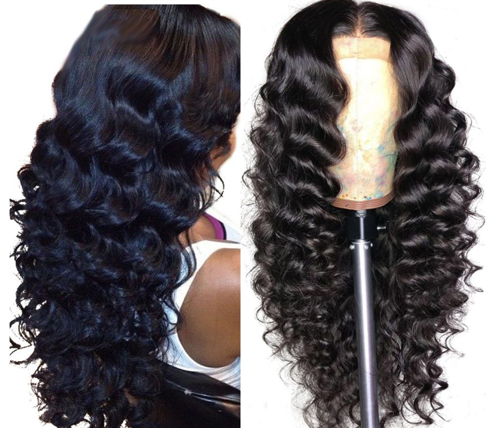 Water Wave Lace Front Long Hair Wigs  13x6 Lace Frontal Wig Preplucked Bleached Knots 130% Bouncy Curly Wig