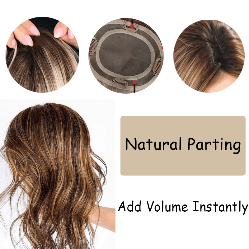 Natural Hair Toppers for Women Add Fuller layered Hair Instantly