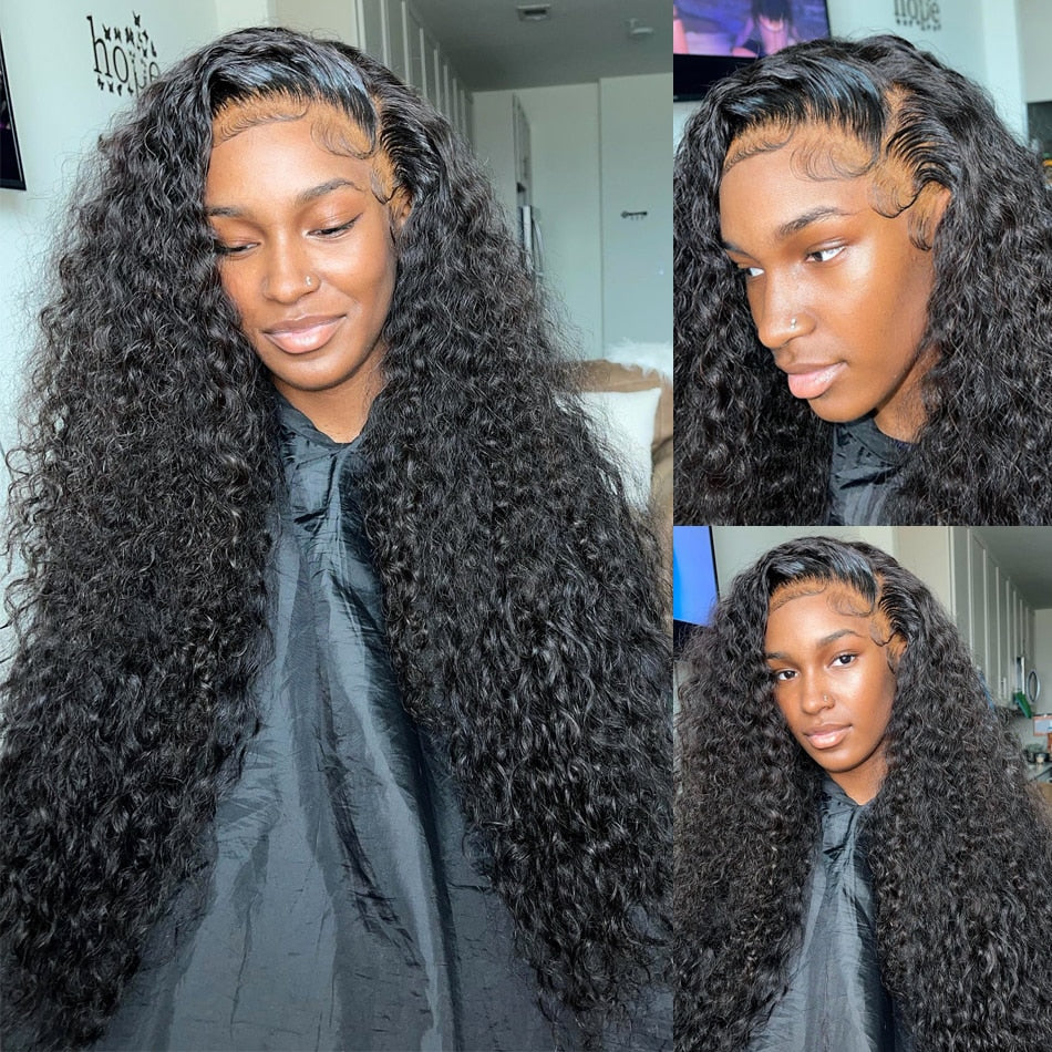 Brazilian Water Wave Curly Lace Front  Wigs 360 Lace Frontal Wig for Black Women Loose Deep Wave