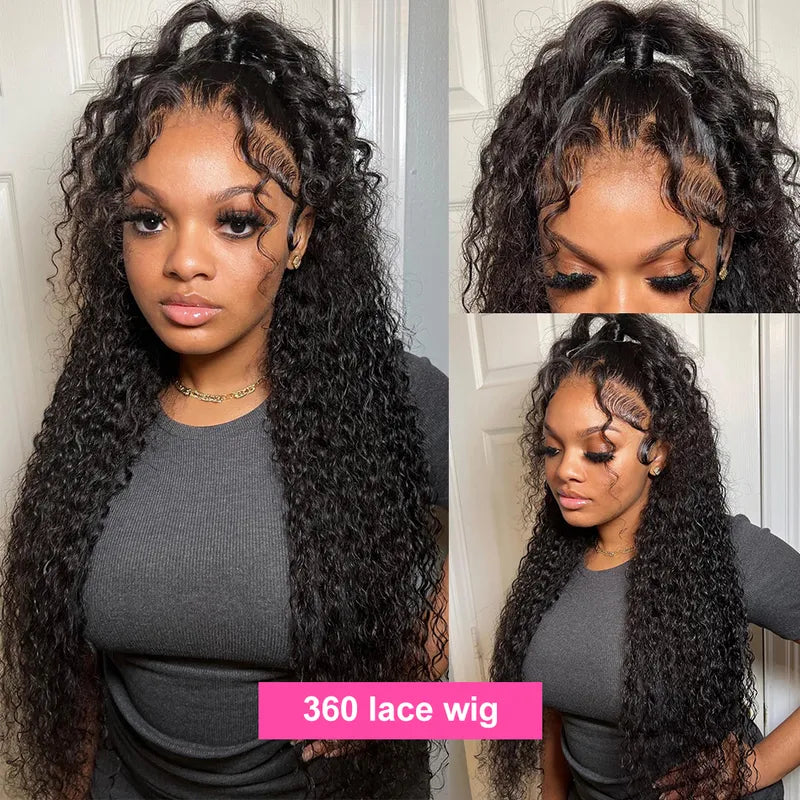 360 Lace Frontal Wig Brazilian Curly Wave Virgin