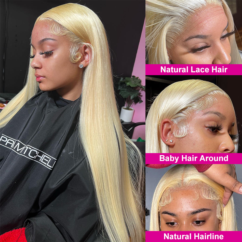 613 Honey Blonde Bone Straight 13x6 Lace Front hair Wig