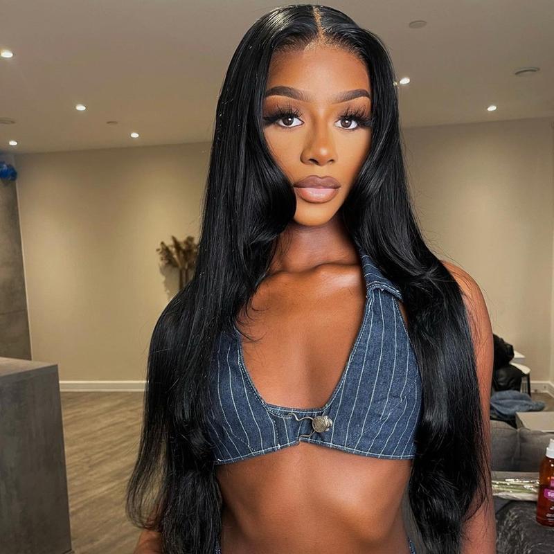 Straight Pre Plucked Pre Cut Wear Go Glueless HD Lace Closure Wig For Women