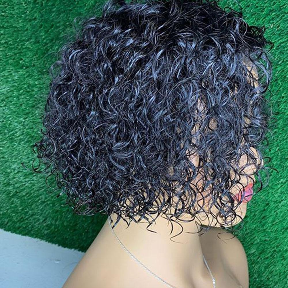 Brazilian 370 Water Wave Lace Wigs Short  Bob Wigs Lady Wig