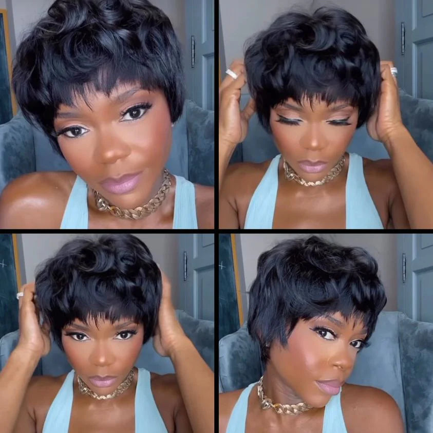 Black Fashion Short Bob Pixie Cut Wig