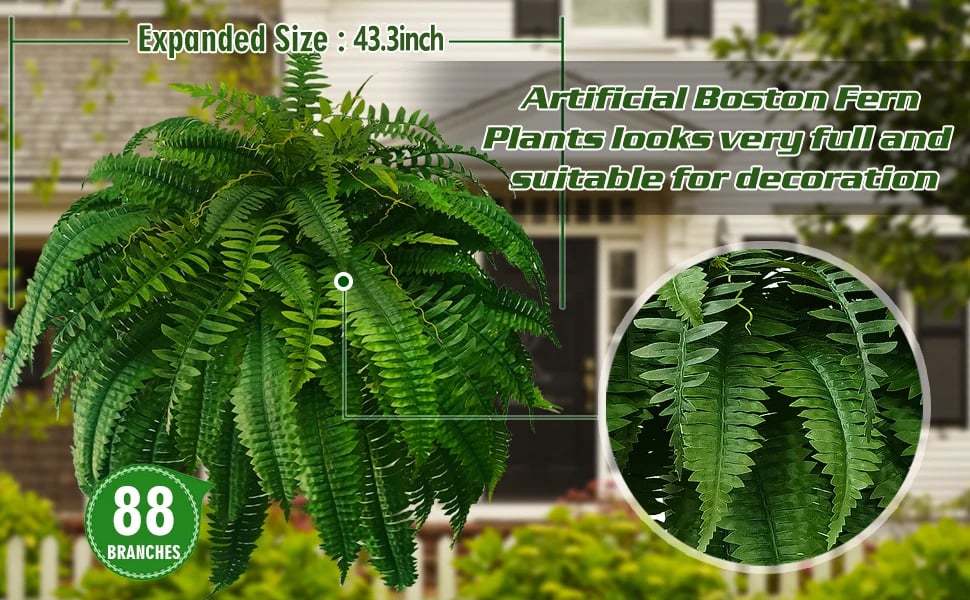 Last Day 50% OFF--UV Resistant Lifelike Artificial Boston Fern🍀