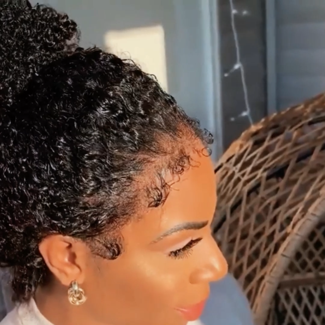 Afro Kinky Curly Wigs With Bangs For Black Women