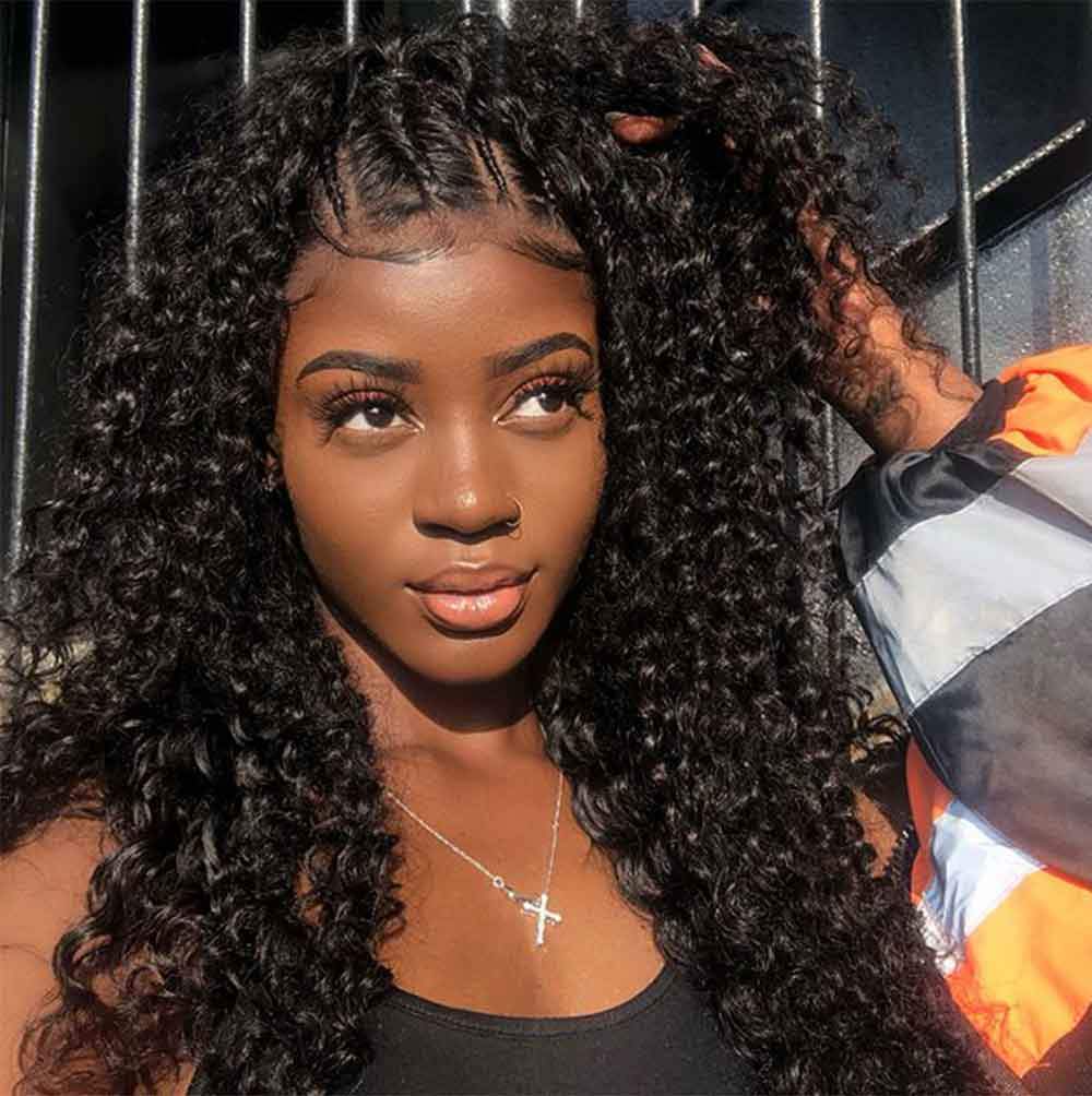 Brazilian Water Wave 360 Lace Frontal Wigs Lace Front  Wigs Pre Plucked With Baby Hair Remy Brazilian Lace Wig