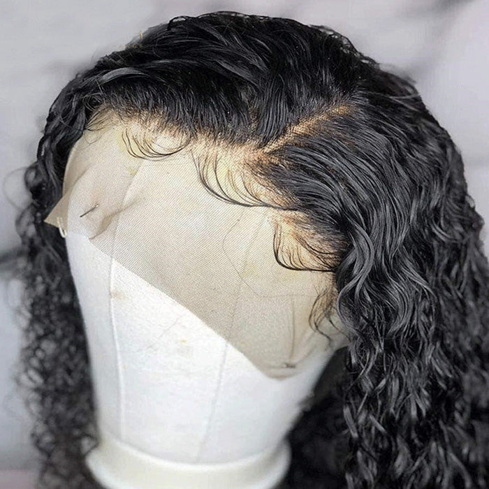 Lace Frontal Deep Curly Wig Glueless Pre-Plucked Virgin Hair Wig