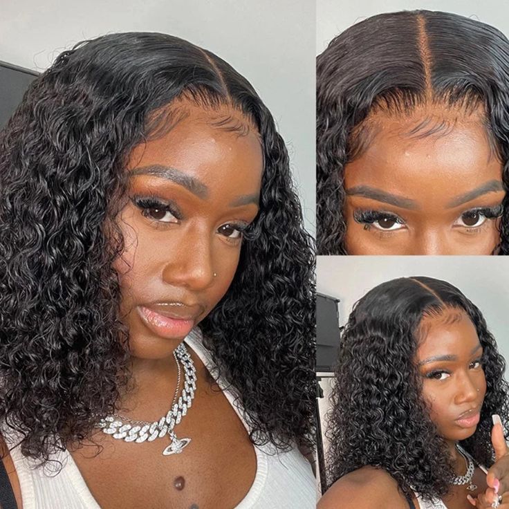 Lace Frontal Deep Curly Wig Glueless Pre-Plucked Virgin Hair Wig