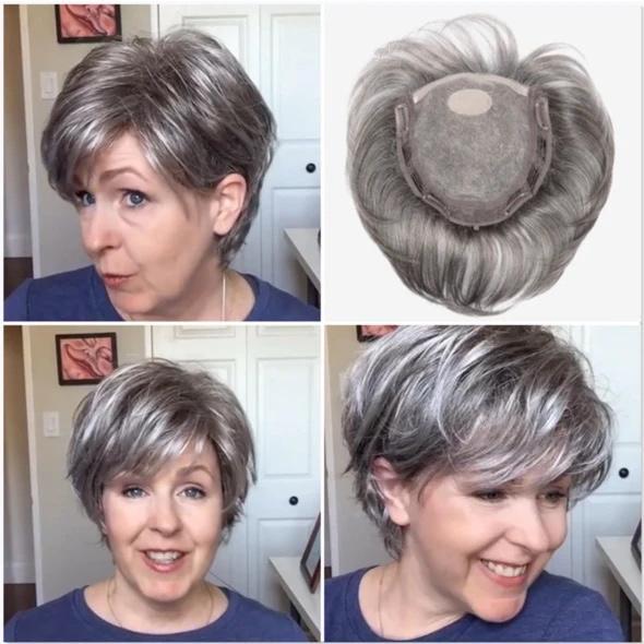 Clip In Short Hair Topper For Thinning Hair