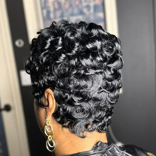 Super Cute Pixie Cut Hair Short Curly Wig