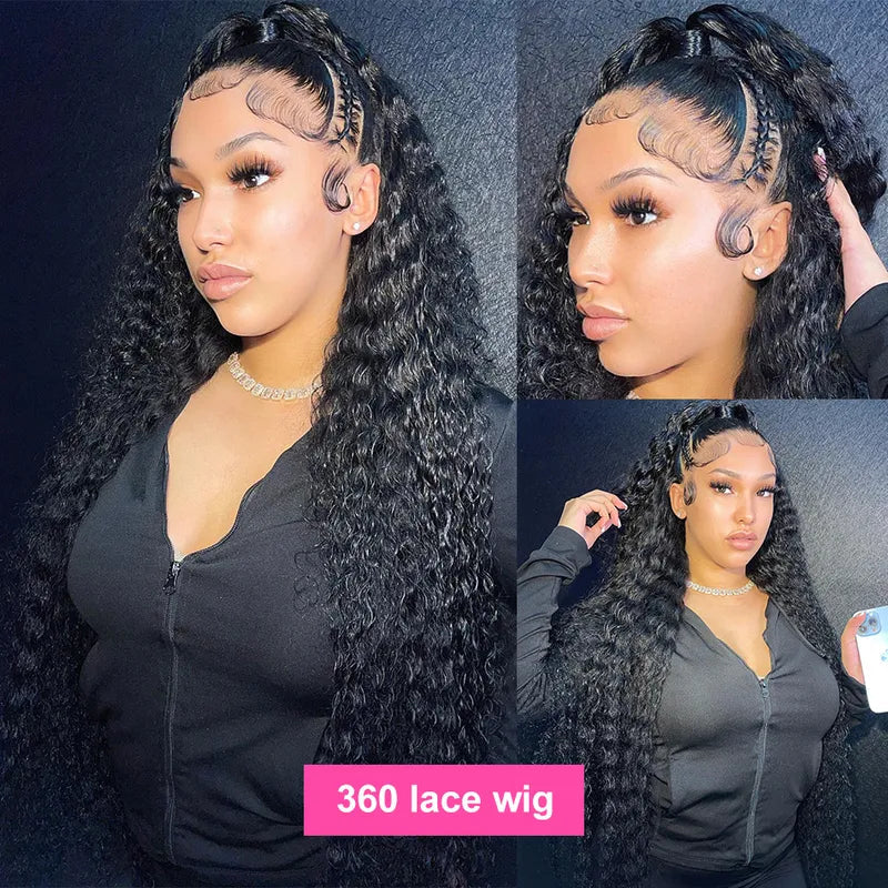 360 Lace Frontal Wig Brazilian Curly Wave Virgin