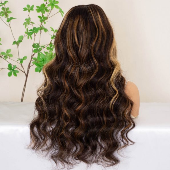 Glueless Balayage Highlight With Skunk Stripe Wig Pre-Cut 6×5 HD Lace & Bleached Knots