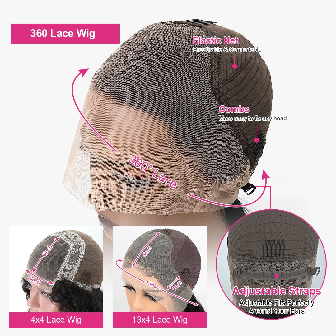 360 No Glue Lace Frontal Wig hair Wigs