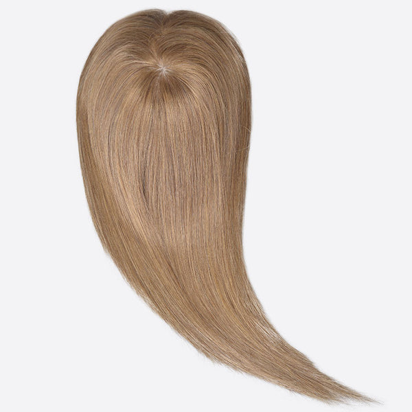 Light Brown Straight Silk Base hair Topper 12-20 inch