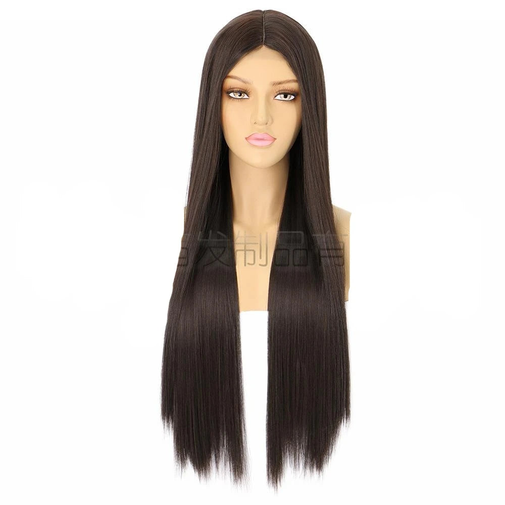 Wig Female Wigs Split Long Straight Chemical Fiber Wig Headgear