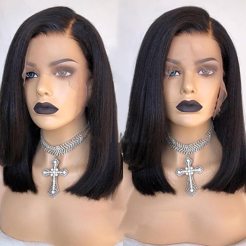 Deep Part 13*6 Frontal  Wig Bob Wig 100%  Hair